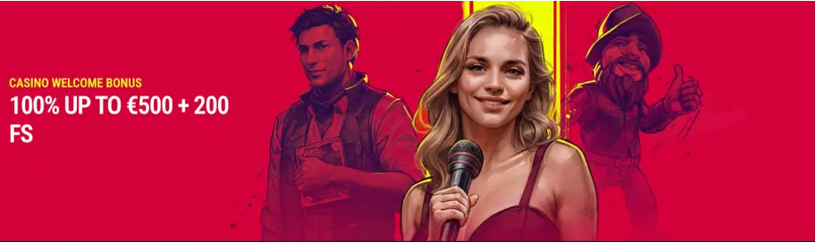 Casino welcome bonus 100% up to 500 euro plus 200 free spins