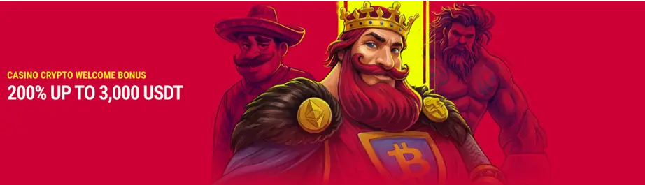 Casino crypto welcome bonus 200% up to 3000 USDT